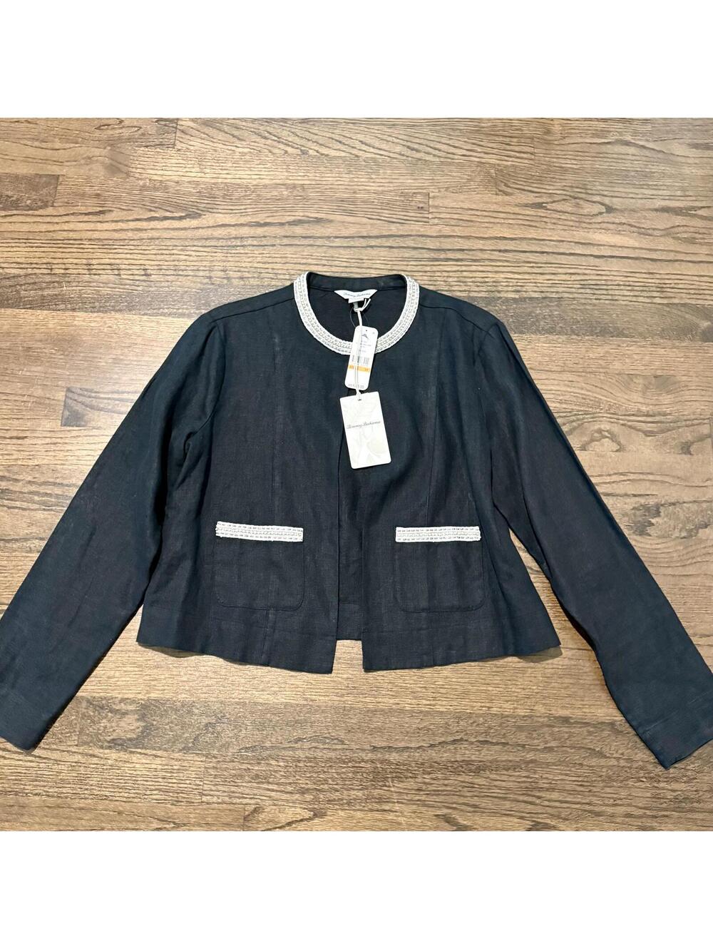 NWT Tommy Bahama Women's Lux 100% LINEN Embellished Jacket Size Small - Picture 1 of 8